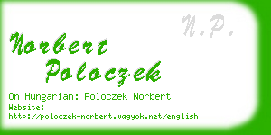 norbert poloczek business card